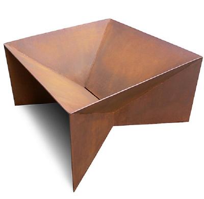 China Outdoor Fireplace Corten Steel Geometric Fire Pit For Sale for sale