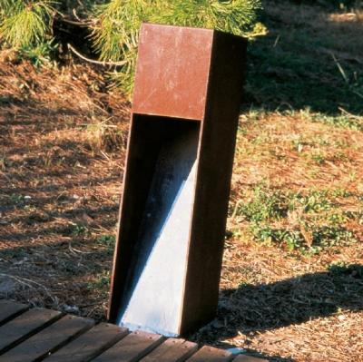 China Exterior Decoration Urban Bollard Lights Corten Steel Garden Lighting for sale