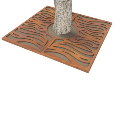 China Easily Assembled OEM Square Corten Steel Tree Grate for sale