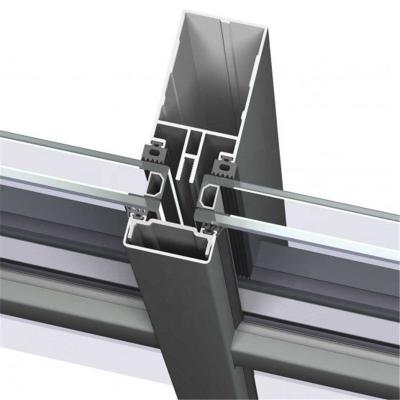 China Glass Wall China Manufacture Double Glass Extrusion Aluminum Curtain Wall Profile for sale