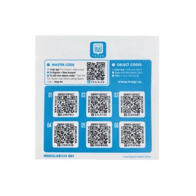 China Double Bottom Sticker QR Code Waterproof Paper Label for sale