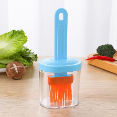 China Viable Kitchen Oil Bottle With Brush Basting BBQ Barbecue Grill Cook Silicone Brush for sale