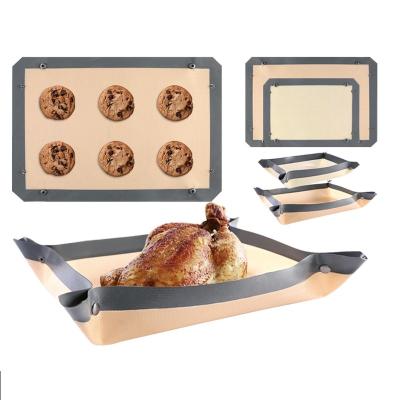 China Sustainable Hot Sale 2 in 1 Multifunctional Kitchen Oven Foldable Mat Oven Baking Pan for sale