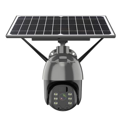 China Solar Powered Siren 2.0MP 4G Camera Support Color Night Vision Integrated Solar CCTV Camera Surveillance Security for sale