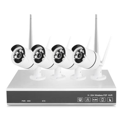 China NIGHT VISION H.264 4CH Home Security CCTV Camera WiFi System Wireless Network Cameras with NVR Kit for sale