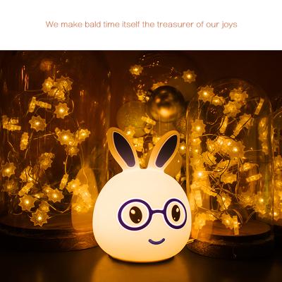 China Modern New Arrival Silicone Usb Rabbit Shape Eco-friendly Lead Animal Night Light For Kids for sale