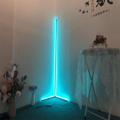 China Lighting Works Unique Tripod Room Vibe Stand Buries Vertical Color Changing RGB Remote Control Led Corner With Two Leg Light Kona Floor Lamp for sale