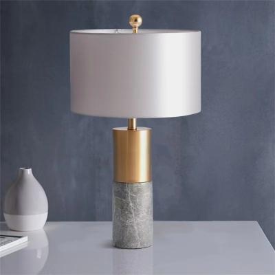 China Modern Home Decor Bed Side Fabric Shade Metal Table Lamps Luxury Reading Lights Modern For Bedroom for sale