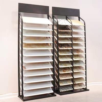 China Custom Sliding Metal Tile Flooring Samples Metal Display Rack Stands For Showroom And Store for sale