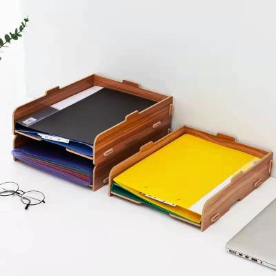 China School Office Supplies and Recyclable Colorful Wooden Folder Rack Storage Desk Storage Box of Office Supplies for sale