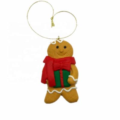 China Christmas Decor Christmas Tree Ornaments Hanging Polymer Gingerbread Man for sale