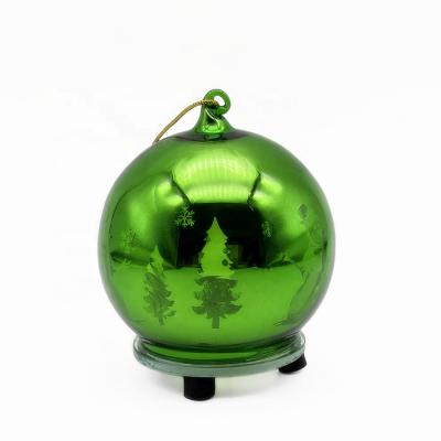 China Durable Green LED Plated Glass Ball As Christmas Ornaments for sale