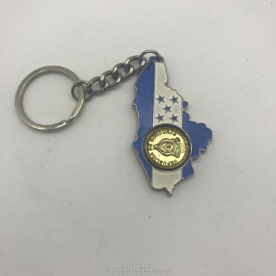 China China Honduras Map Metal Spinner Key Chain For Souvenir Gifts for sale