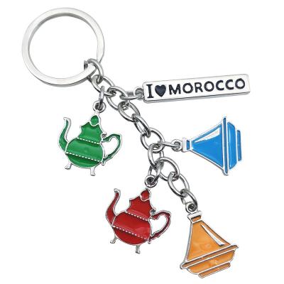 China Souvenir Morocco pot metal key chain, metal charm metak key chain key tag for souvenirs and gifts for sale