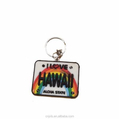 China Souvenir Hawaii souvenirs rubber key chain, city name key chain. for sale