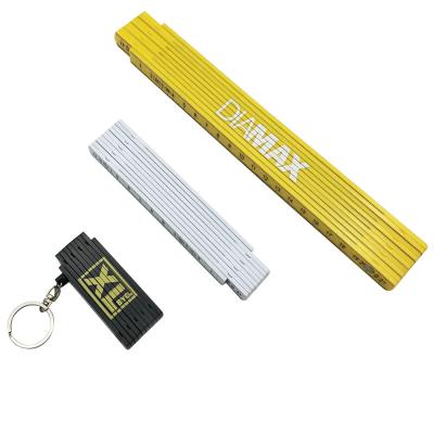 China Foldable 2M Plastic Folding Ruler, Plastic Foldable Ruler With Custom Logo Ruler With Key Chain For Promotion for sale