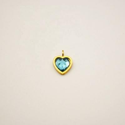 China CLASSIC Statement Gold Plated Heart Shape Crystal Pendant Accessories For Necklace Jewelry for sale