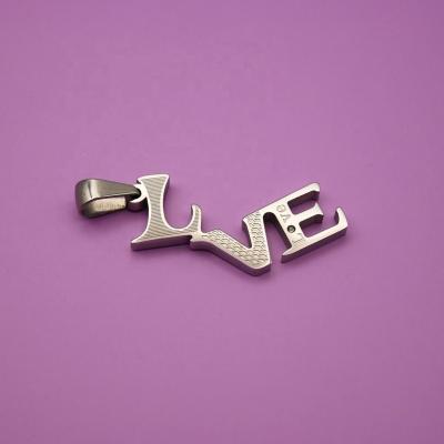 China CLASSIC Fashion Jewelry Lover Shaped Charm Necklace Laser Cutting Love Letter Pendant Necklaces For Women for sale