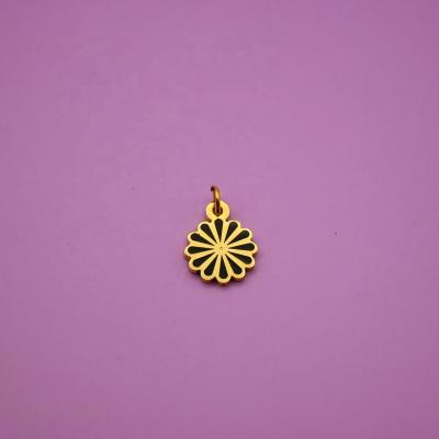 China CLASSIC Lotus Flower Charm Wholesale Pendant Jewelry Accessory Stainless Steel Gold Color Enamels Pendant Charms for sale