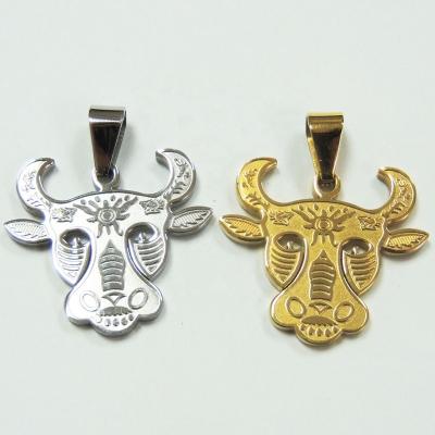 China Silver Ox Head Disco Disco Hip Hop Fashion Jewelry Dangle Charms Pendant Necklace CLASSIC for sale