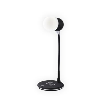 China Cool Warm Wireless Charger Smart Sound Bedroom Night Light Desktop Power Color Wireless Speaker for sale