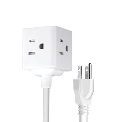 China Residential / Multi-Purpose Security 4 Outlet Cube Desktop Power Strip Mini Portable US Plug With Cord CE,FCC for sale