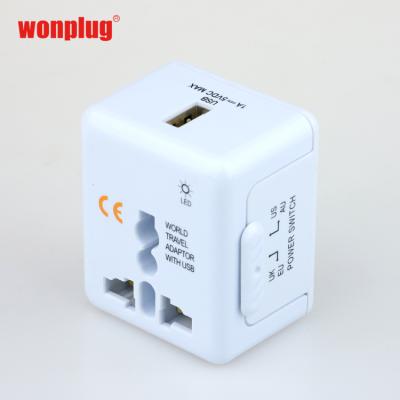 China Wonplug Residential / Multipurpose Most Selling Items High Quality Mini Size Universal Travel Power Adapter With USB Charger for sale