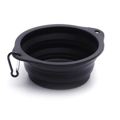 China Viable collapsible dog bowl silicone portable foldable water bowls with Carabiner clip for travel for sale