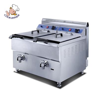 China High Efficiency.Clean.Health Worktop Double Tanks Deep Fryer Industrial Gas Chips Fryer for sale