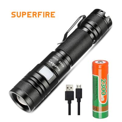 China Zoomable Flashlights Supplier for Mini Flashlight LED Zoomable USB Portable Rechargeable Powerful Torch Light Tactical Flashlights for sale