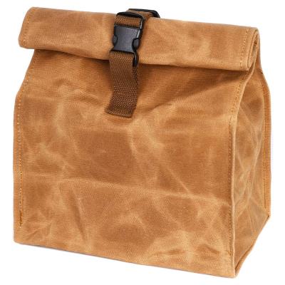 China Canvas Lunch Pouch Pack Easy Carrying Organic Reusable Eco - Friendly Foldable Waxed Bag for sale