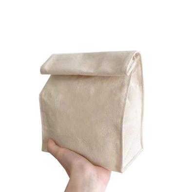 China Canvas Lunch Pouch Pack Easy Carrying Organic Reusable Eco - Friendly Foldable Waxed Bag for sale