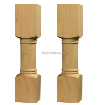 China Contemporary Custom Design Wrought Wood Baluster Modern Wood Balustrade Designs Solid Wood Wood Railings Balusters for sale