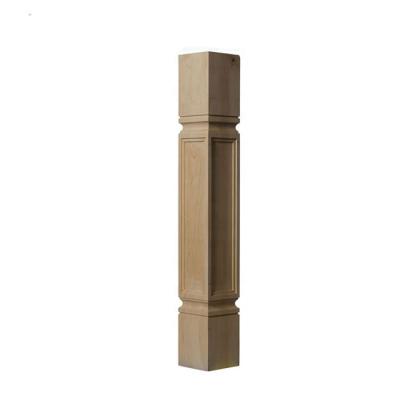 China Contemporary Antique Indoor Square Baluster Rubber Wood Railing for sale