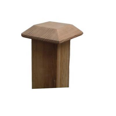 China High quality easily assembled flat surface red cedar post cap for fence post decoration for sale