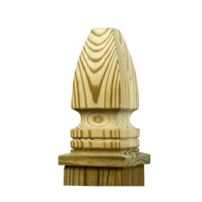 China Hot Selling Gothic Wooden Post Cap Finial Easily Assembled Wooden Capitals For Garden Fence Decoration for sale