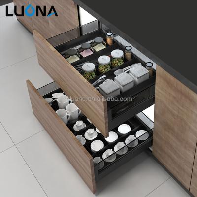 China Modern New Design Aluminum Alloy Sideboard Accessories Pull Out Basket for sale