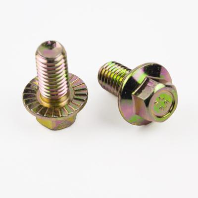 China M12 Cars Fasteners Customized Galvanized Flange Hexagon Bolt With Serration for sale