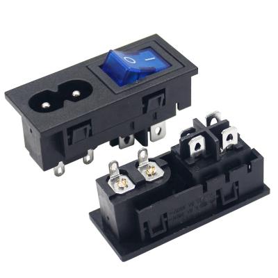 China Industrial Socket C8 - Word Socket Ac Bending Foot With Switch 2 In 1 JEC for sale