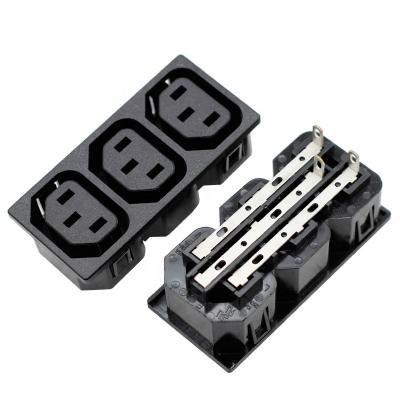 China Industrial IEC 60320 C13 Snap-in Universal Wall Socket For UPS PDU Power AC Inlet Multiple Socket Outlet Connector for sale