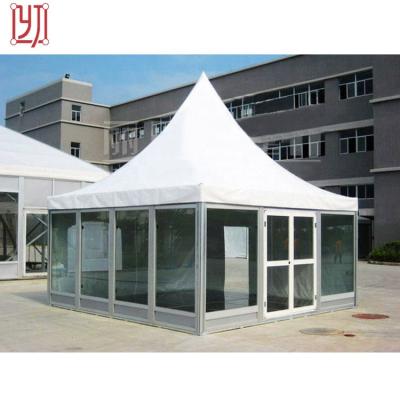 China Wedding 3x3 4x4 5x5 Pagoda Epidemic Prevention Isolation Tent With Glass Walls PVC Roof for sale