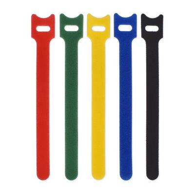 China Durable Colorful Flexible Automatic Double Side Reusable Carry Self Gripping Cinch Strap/Hook Buckle Cable Tie for sale