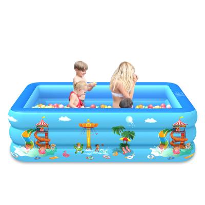 China Convenient family swimming pool and fast tropical inflatable children's pool outdoor swimming pool 150*110*50cm for sale