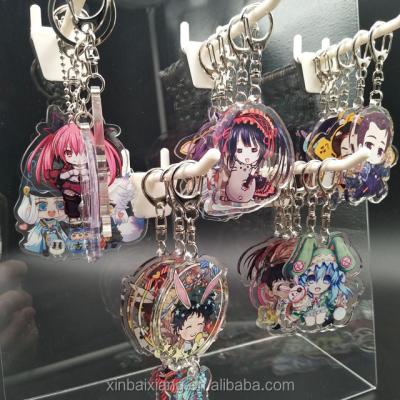 China Promotion Gift / Commemorative Custom Laser Cut Clear Double Side Printed Character Anime Holographic Acrylic Charms for sale