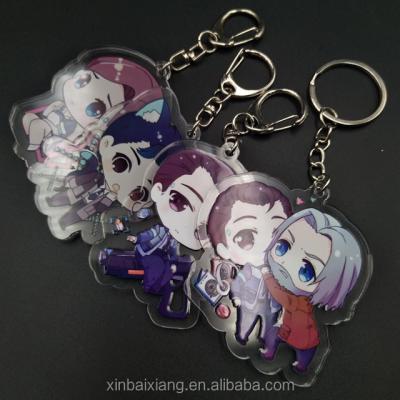 China Promotion Gift Custom Printed Photo Clear Anime Acrylic Key Chain With Key Ring for sale