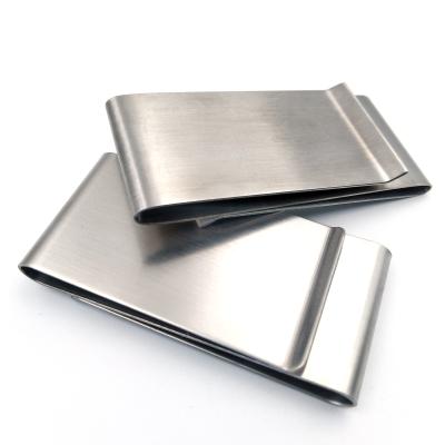 China Custom Logo Double Layers Solid Stainless Steel Credit Card Holder for Men Women Money Clip for sale