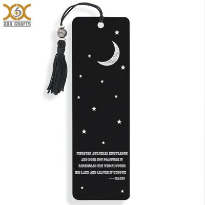 China Custom Printing Europe Logo Metal Bookmark With Tassels for sale