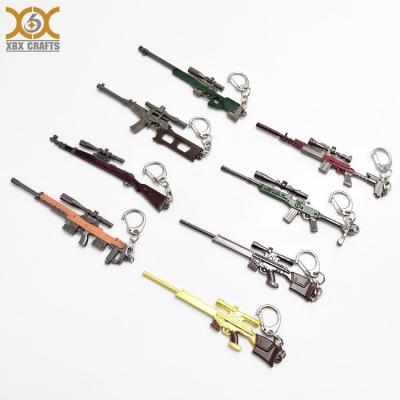 China Wholesale 3D Gun Shape Metal Gun Key Chain Key Chain With Hook Ring for sale