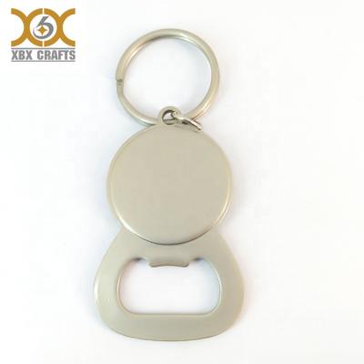 China Wholesale Custom White Beer Can Bottle Opener Zinc Alloy Key Chain Viable for sale