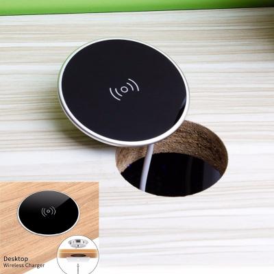 China Mobile Phone Table Wireless Charging Wireless Desk Charging Built-in Qi Charger for Office Hotel Bar Table for sale